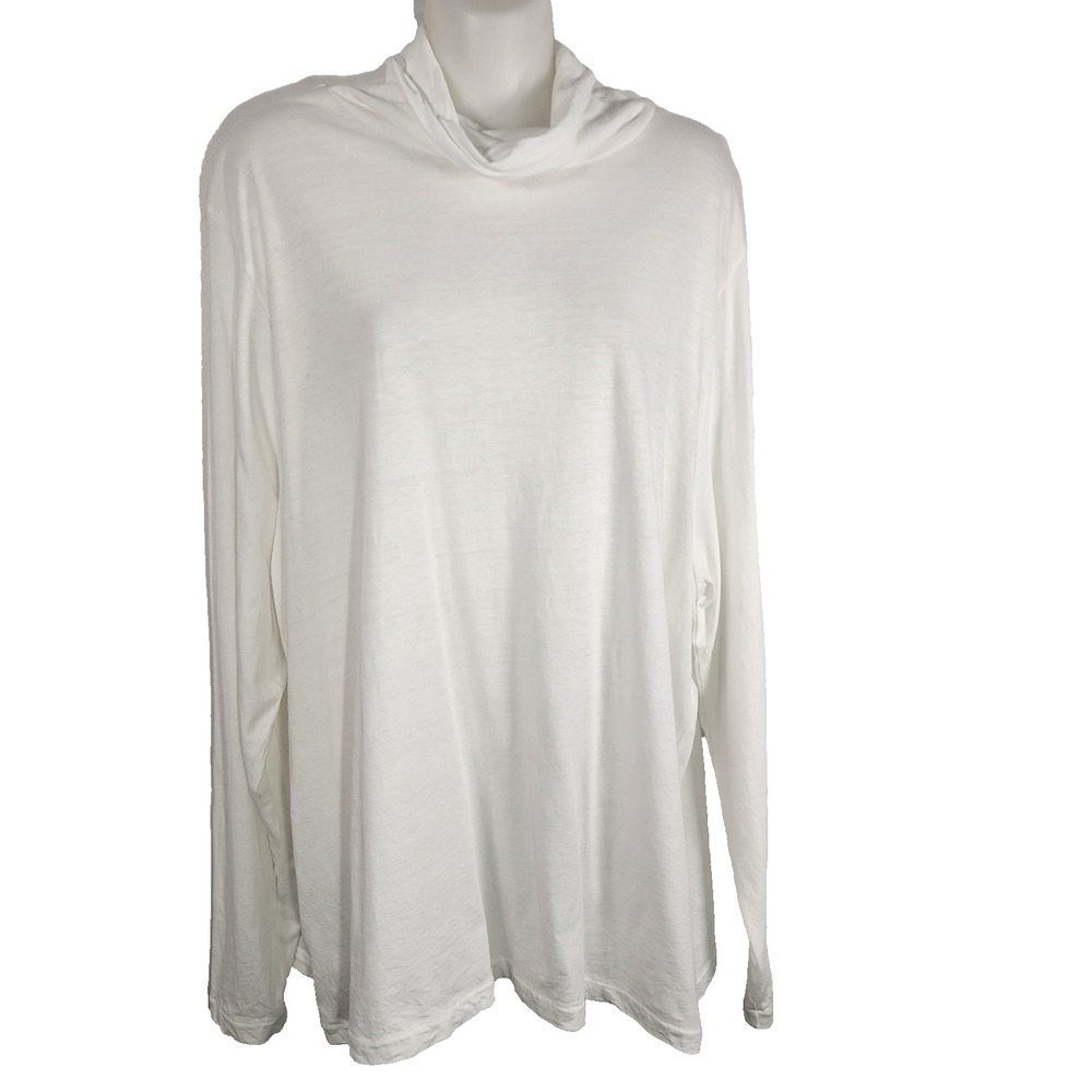 J Crew Women Tissue Turtleneck Top White 3X Sumpima Cotton Preppy AP584 Layering